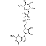 CAS 登录号：15839-74-4， [(2R,3S,4R,5R)-5-(2-氨基-6-氧代-3,6-二氢-9H-嘌呤-9-基)-3,4-二羟基四氢-2-呋喃基]甲基(2R,3S,4S,5S,6R)-3,4,5-三羟基-6-甲基四氢-2H-吡喃-2-基二氢二磷酸酯