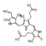 CAS 登录号：158598-18-6， 3-[(2E)-2-({3-(2-羧基乙基)-4-甲基-5-[(E)-(3-甲基-5-氧代-4-乙烯基-1,5-二氢-2H-吡咯-2-亚基)甲基]-1H-吡咯-2-基}亚甲基)-4-甲基-5-氧代-2,5-二氢-1H-吡咯-3-基]丙酸