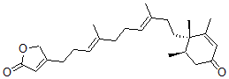 CAS 登录号：159934-16-4， 4-[(3E,7E)-4,8-二甲基-10-[(1R,6R)-1,2,6-三甲基-4-氧代-1-环己-2-烯基]癸-3,7-二烯基]-5H-呋喃-2-酮