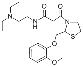 CAS 登录号：161364-72-3， N-(2-二乙基氨基乙基)-3-[2-[(2-甲氧基苯氧基)甲基]-1,3-噻唑烷-3-基]-3-氧代丙酰胺