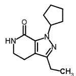 CAS 登录号：162142-14-5， 1-环戊基-3-乙基-1,4,5,6-四氢-7H-吡唑并[3,4-c]吡啶-7-酮