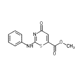 CAS 登录号:16238-38-3, 甲基2-苯胺基-4-氧代-4H-1,3-噻嗪-6-羧酸酯
