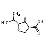 CAS 登录号：169908-35-4， (2R,4R)-2-异丙基-1,3-噻唑烷-4-羧酸