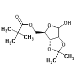 CAS 登录号:171080-66-3, 5-O-(2,2-二甲基丙烷酰基)-2,3-O-异亚丙基-D-呋喃核糖