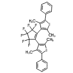 CAS 登录号:172612-67-8, 3,3'-(3,3,4,4,5,5-六氟-1-环戊烯-1,2-二基)二(2,4-二甲基-5-苯基噻吩)