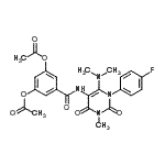 CAS 登录号：176378-95-3， 5-{[6-(二甲基氨基)-1-(4-氟苯基)-3-甲基-2,4-二氧代-1,2,3,4-四氢-5-嘧啶基]氨基甲酰}-1,3-亚苯基二乙酸酯