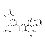 CAS 登录号：176378-98-6， 5-{[6-氨基-1-(2-氯苯基)-3-甲基-2,4-二氧代-1,2,3,4-四氢-5-嘧啶基]氨基甲酰}-1,3-亚苯基二乙酸酯