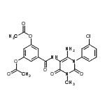 CAS 登录号：176378-99-7， 5-{[6-氨基-1-(3-氯苯基)-3-甲基-2,4-二氧代-1,2,3,4-四氢-5-嘧啶基]氨基甲酰}-1,3-亚苯基二乙酸酯