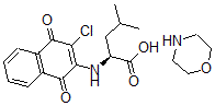 CAS 登录号:180179-68-4, N-(3-氯-1,4-二氢-1,4-二氧代-2-萘基)-L-亮氨酸与吗啉的化合物(1:1)