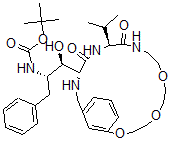 CAS 登录号：180968-41-6， N-[(1R,2S)-1-[(4R,7S)-5,8-二氧代-7-丙-2-基-12,15,18-三氧杂-3,6,9-三氮杂双环[17.3.1]二十三碳-1(23),19,21-三烯-4-基]-1-羟基-3-苯基丙烷-2-基]氨基甲酸叔丁酯