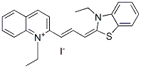 CAS 登录号：18248-94-7， 1-乙基-2-[3-(3-乙基-3H-苯并噻唑-2-亚基)丙-1-烯基]喹啉鎓碘化物