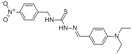 CAS 登录号：186453-65-6， 3-[(4-二乙基氨基苯基)亚甲基氨基]-1-[(4-硝基苯基)甲基]硫脲