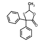 CAS 登录号：18648-76-5， 2-甲基-4,4-二苯基-1,3-氧硫杂环戊烷-5-酮