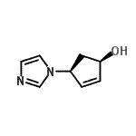 CAS 登录号：188637-56-1， (1R,4S)-4-(1H-咪唑-1-基)-2-环戊烯-1-醇