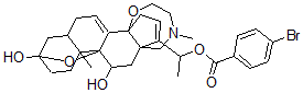 CAS 登录号:19457-36-4, (20S)-22-甲基-3alpha,9alpha-环氧-14beta,18-(环氧乙烷亚氨基)-5beta-孕甾-7,16-二烯-3beta,11alpha,20-三醇 20-(4-溴苯甲酸酯)