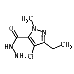 CAS 登录号：198757-18-5， 4-氯-5-乙基-2-甲基-吡唑-3-甲酰肼