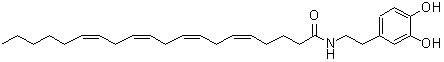 CAS 登录号：199875-69-9， (5Z,8Z,11Z,14Z)-N-[2-(3,4-二羟基苯基)乙基]-5,8,11,14-二十碳四烯酰胺