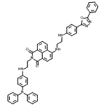 CAS 登录号：203871-17-4， 2-[2-[4-(N-苯基苯胺基)苯胺基]乙基]-6-[2-[4-(5-苯基-1,3,4-恶二唑-2-基)苯胺基]乙基氨基]苯并[去]异喹啉-1,3-二酮