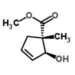 CAS 登录号：206755-01-3， 甲基(1S,2S)-2-羟基-1-甲基-3-环戊烯-1-羧酸酯