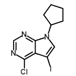 CAS#: 213745-17-6, 4-Chloro-7-Cyclopentyl-5-Iodo-7H-Pyrrolo[2,3-d]Pyrimidine