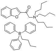 CAS 登录号：214074-80-3， N-(2-乙酰基苯并[b]呋喃)-N,N,N-三丁基铵丁基三苯基硼酸盐