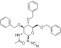 CAS 登录号：214467-60-4， N-{(2R,3R,4R,5S,6R)-2-叠氮基-4,5-二(苄氧基)-6-[(苄氧基)甲基]四氢-2H-吡喃-3-基}乙酰胺