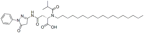 CAS 登录号：21478-11-5， N-(4,5-二氢-5-氧代-1-苯基-1H-吡唑-3-基)-N2-(2-甲基丙酰基)-N2-十八烷基-L-天冬氨酰胺