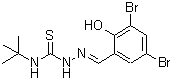 CAS 登录号:218457-53-5, (2E)-2-(3,5-二溴-2-羟基苄亚基)-N-(2-甲基-2-丙基)肼基硫代甲酰胺