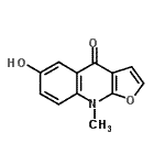 CAS 登录号：221457-19-8， 6-羟基-9-甲基呋喃并[2,3-b]喹啉-4(9H)-酮