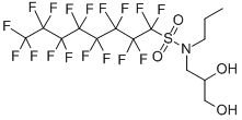 CAS 登录号：2262-49-9， N-(2,3-二羟基丙基)-1,1,2,2,3,3,4,4,5,5,6,6,7,7,8,8,8-十七氟-N-丙基-1-辛烷磺酰胺