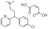 CAS 登录号:23095-76-3, (-)-2-(4-氯-alpha-(2-(二甲基氨基)乙基)苄基)-吡啶马来酸盐(1:1)