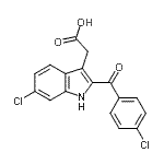CAS 登录号：231292-16-3， [6-氯-2-(4-氯苯甲酰基)-1H-吲哚-3-基]乙酸