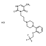 CAS 登录号：232953-52-5， 5-甲基-3-(3-{4-[2-(2,2,2-三氟乙氧基)苯基]-1-哌嗪基}丙基)-2,4(1H,3H)-嘧啶二酮盐酸盐(1:1)