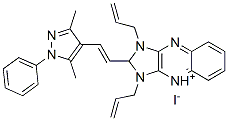 CAS 登录号：23427-51-2， 1,3-二烯丙基-2-[2-(3,5-二甲基-1-苯基-1H-吡唑-4-基)乙烯基]-1H-咪唑并[4,5-b]喹喔啉鎓碘化物