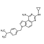 CAS 登录号：245520-69-8， N<sup>3</sup>-环丙基-7-(4-异丙基苄基)-7H-吡咯并[3,2-f]喹唑啉-1,3-二胺