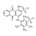 CAS 登录号：2465-56-7， 1-氨基-4-[(3-氨基-2,4,6-三甲基-5-磺基苯基)氨基]-9,10-二氧代-9,10-二氢-2-蒽磺酸