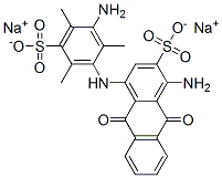 CAS 登录号：24910-74-5， 1-氨基-4-[(3-氨基-2,4,6-三甲基-5-磺酸基苯基)氨基]-9,10-二氢-9,10-二氧代蒽-2-磺酸二钠