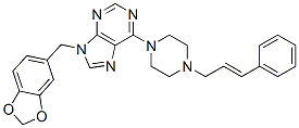 CAS 登录号：24932-87-4， 6-(4-肉桂基-1-哌嗪基)-9-[(3,4-亚甲二氧基苯基)甲基]-9H-嘌呤