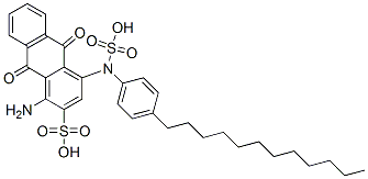 CAS 登录号：25158-37-6， 1-氨基-4-(4-十二烷基磺基苯胺基)-9,10-二氢-9,10-二氧代蒽-2-磺酸