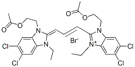 CAS 登录号：25243-59-8， 1-[2-(乙酰氧基)乙基]-2-[3-[3-[2-(乙酰氧基)乙基]-5,6-二氯-1-乙基-1,3-二氢-2H-苯并咪唑-2-亚基]-1-丙烯基]-5,6-二氯-3-乙基-1H-苯并咪唑鎓溴化物