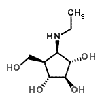 CAS 登录号：257602-70-3， (1R,2S,3S,4R,5R)-4-(乙基氨基)-5-(羟基甲基)-1,2,3-环戊烷三醇