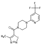 CAS 登录号：257862-68-3， (4-甲基-1,2,3-噻二唑-5-基){4-[4-(三氟甲基)-2-吡啶基]-1-哌嗪基}甲酮