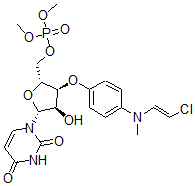CAS 登录号:25878-32-4, 2',3'-(O)-(4-(N-2-氯乙基-N-甲基氨基)亚苄基)尿苷-5'-甲基磷酸酯