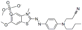 CAS#: 26021-89-6, 2-[[4-[Butyl(2-Cyanoethyl)Amino]Phenyl]Azo]-6-Methoxy-3-Methylbenzothiazolium Methyl Sulphate