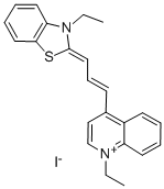CAS 登录号：2642-25-3， 1-乙基-4-[(E,3E)-3-(3-乙基-1,3-苯并噻唑-2-亚基)丙-1-烯基]喹啉-1-鎓碘化物