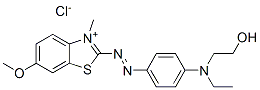 CAS 登录号：26850-47-5， 2-[[4-[乙基(2-羟基乙基)氨基]苯基]偶氮]-6-甲氧基-3-甲基苯并噻唑鎓氯化物