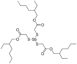 CAS 登录号：26864-36-8， 10-乙基-4-[[2-[(2-乙基己基)氧基]-2-氧代乙基]硫代]-7-氧代-8-氧杂-3,5-二硫杂-4-锑杂十四烷酸 2-乙基己基酯