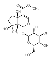 CAS 登录号：27934-98-1， (1S)-1alpha-(beta-D-吡喃葡萄糖基氧基)-1,4a,5,6,7,7aalpha-六氢-4aalpha,7alpha-二羟基-7-甲基环戊并[c]吡喃-4-羧酸甲酯