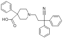 CAS#: 28782-42-5, 1-(3-Cyano-3,3-diphenylpropyl)-4-phenyl-4-Piperidinecarboxylic acid