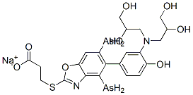 CAS#: 2921-50-8, 3-[[5-[[3-[Bis(2,3-Dihydroxypropyl)Amino]-4-Hydroxyphenyl]Diarsenyl]Benzoxazol-2-Yl]Thio]Propionic Acid Sodium Salt